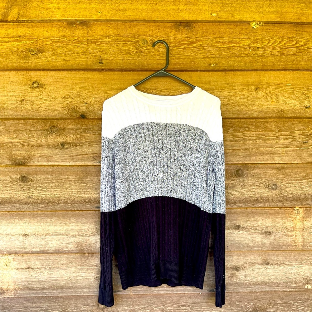 Kim rogers black, grey and white long sleeve shirt